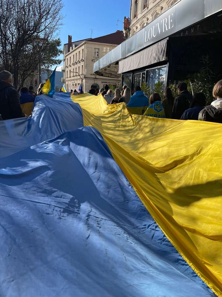 Ukrainians Flag in Valence in 2025